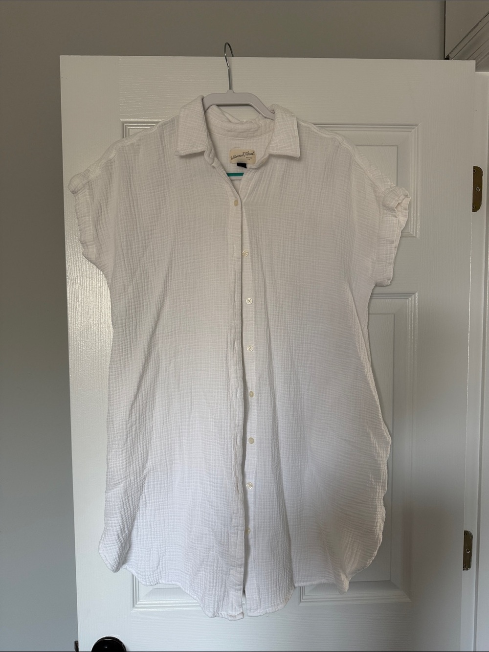 Universal Thread White Gauze Midi Shirt Dress